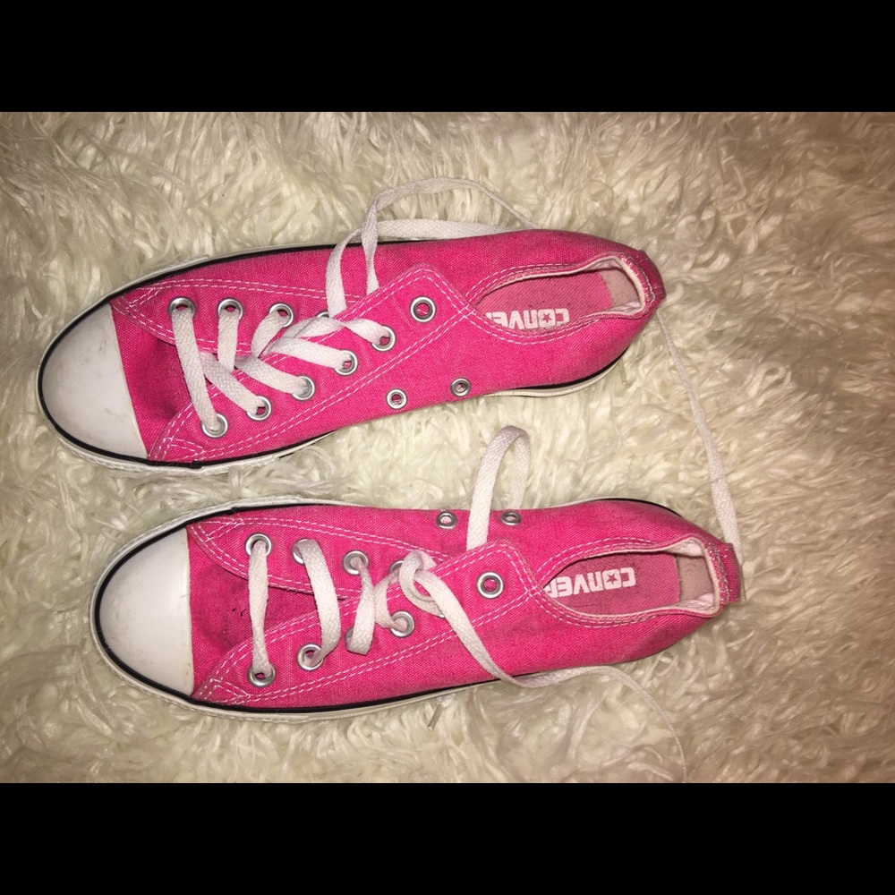 Hot pink converse sneakers